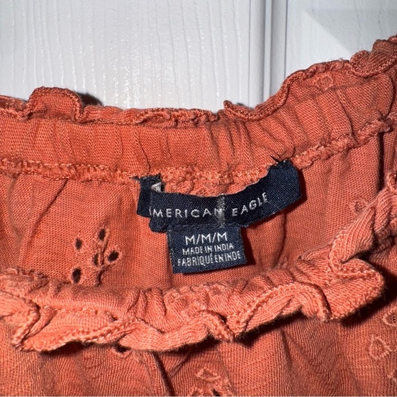 American Eagle Outfitters Terracotta Eyelet Blouse - Picture 2 of 3